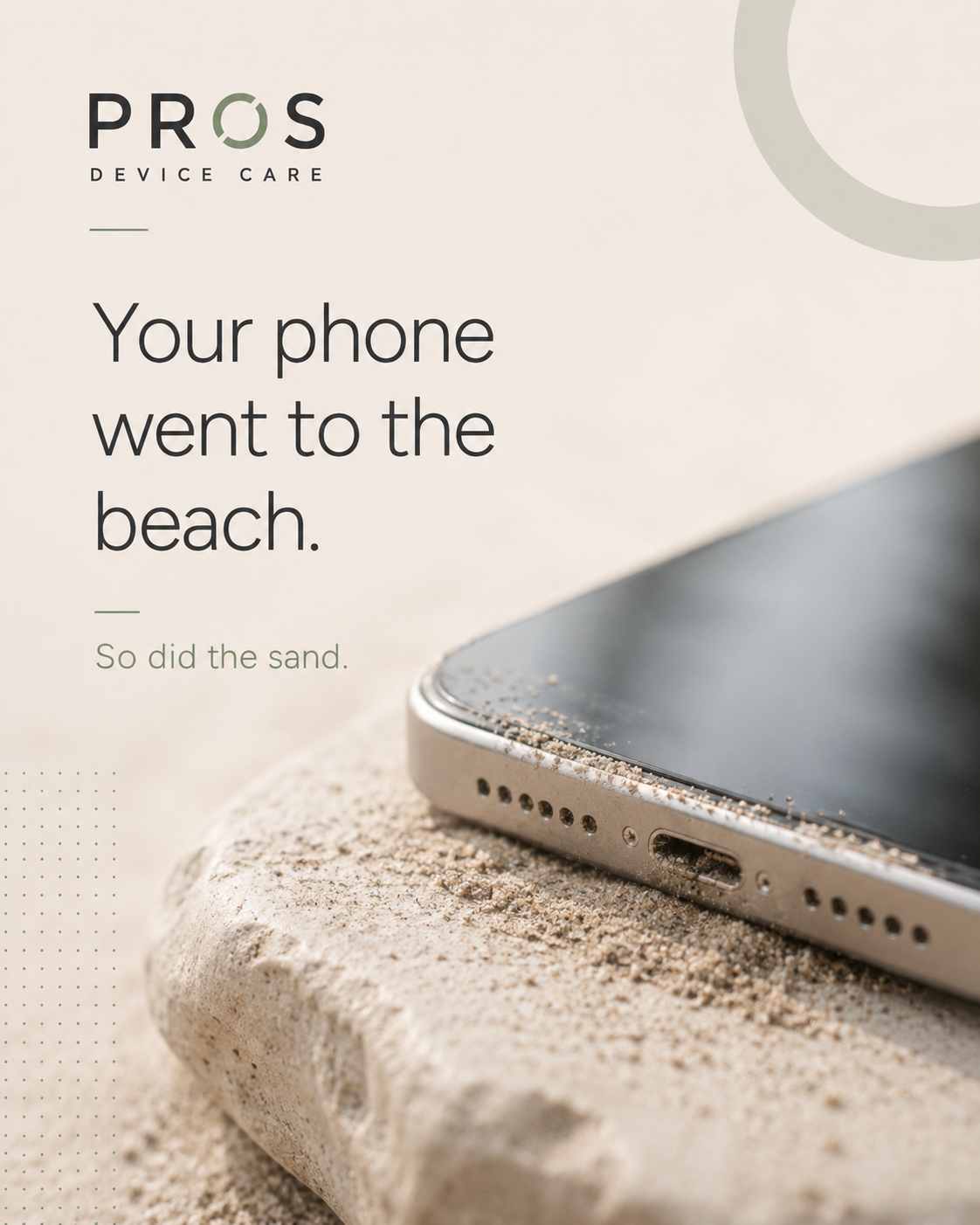 Sand in phone charging port